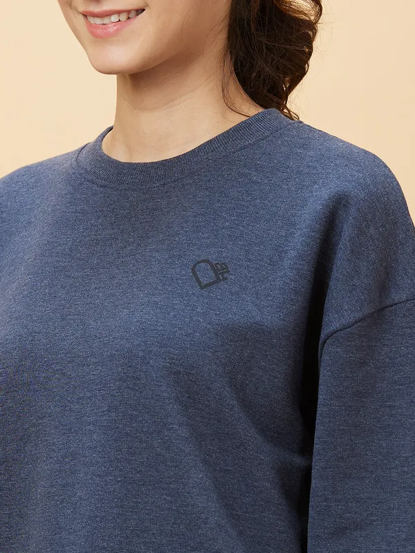 Being Human Clothing Womens-Top Sweatshirt Charcoal Mel