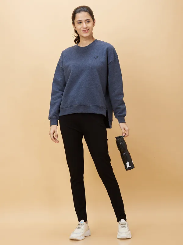 Being Human Clothing Womens-Top Sweatshirt Charcoal Mel