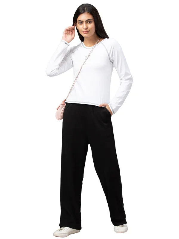 Being Human Clothing  Women Slim Fit Crew Neck Crop T-Shirts-White
