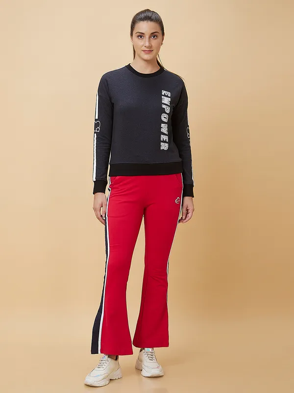 Being Human Clothing Women Kick Flare  Fit None Track Red