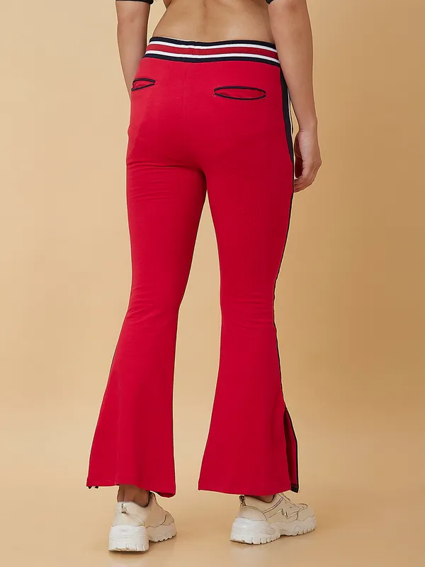 Being Human Clothing Women Kick Flare  Fit None Track Red