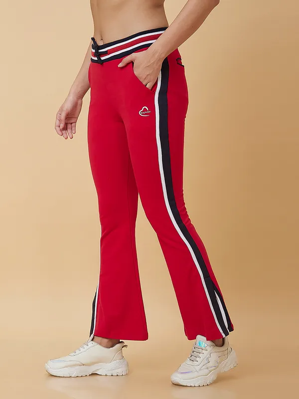 Being Human Clothing Women Kick Flare  Fit None Track Red