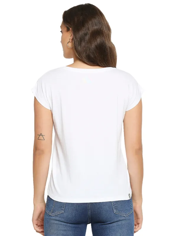 Being Human Clothing Women Easy Fit Crew Neck T-Shirts-White