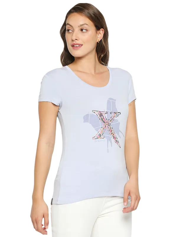 Being Human Clothing Women Easy Fit Crew Neck T-Shirts-Heather