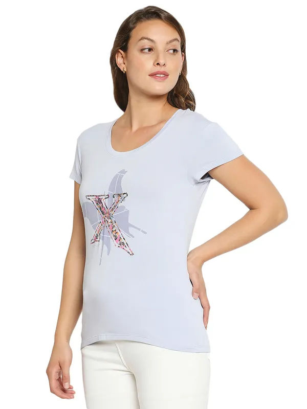 Being Human Clothing Women Easy Fit Crew Neck T-Shirts-Heather