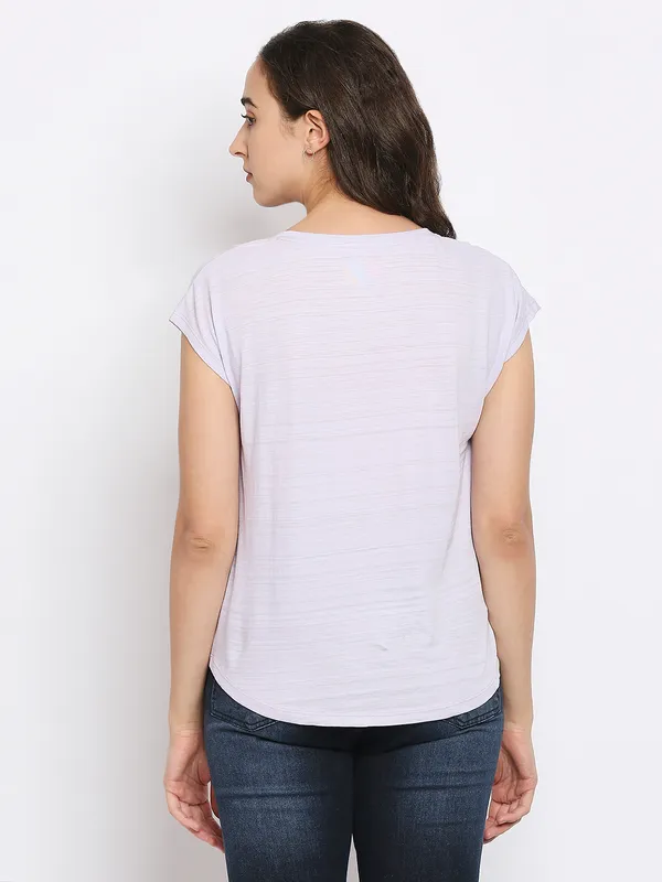 Being Human Clothing Women Easy Fit Crew Neck T-Shirts-Pastel Lilac