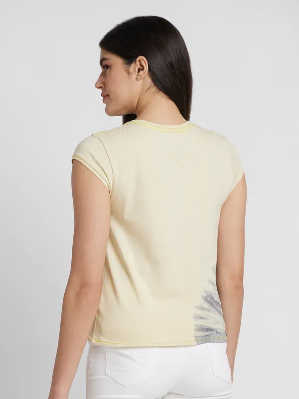 Being Human Clothing Women Crew Neck T-Shirts-Sand color