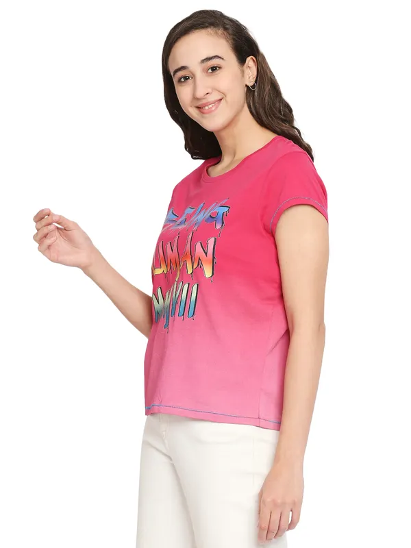 Being Human Easy Fit  Women Crew Neck T-Shirts-Love Potion