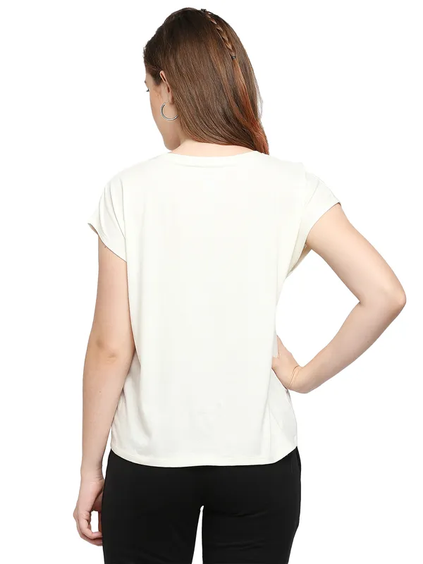 Being Human Easy Fit T-Shirt Women Crew Neck T-Shirts-Antique White