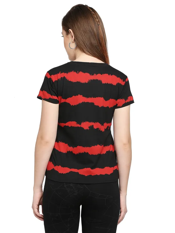 Being Human Boxy Fit  Women Crew Neck T-Shirts-Jet Black