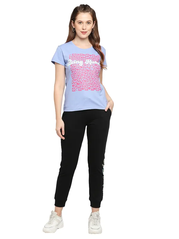 Being Human Clothing Women Regular Fit Crew Neck T-Shirts-Bel Air Blue