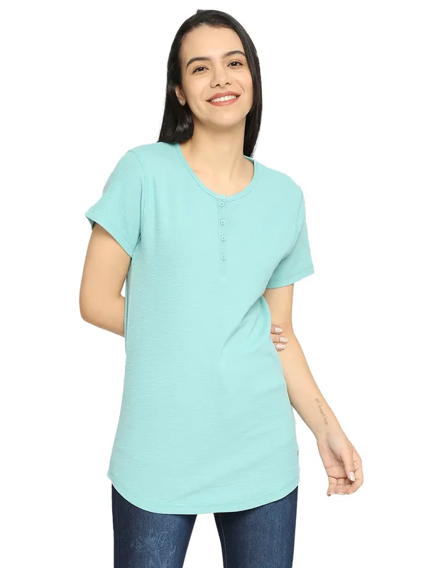 Being Human Easy Fit Women Crew Neck T-Shirts-Wasabi