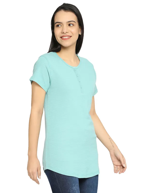Being Human Easy Fit Women Crew Neck T-Shirts-Wasabi