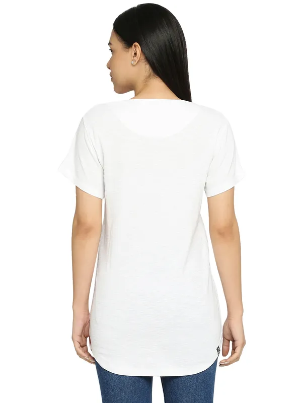 Being Human Easy Fit Women Crew Neck T-Shirts-White