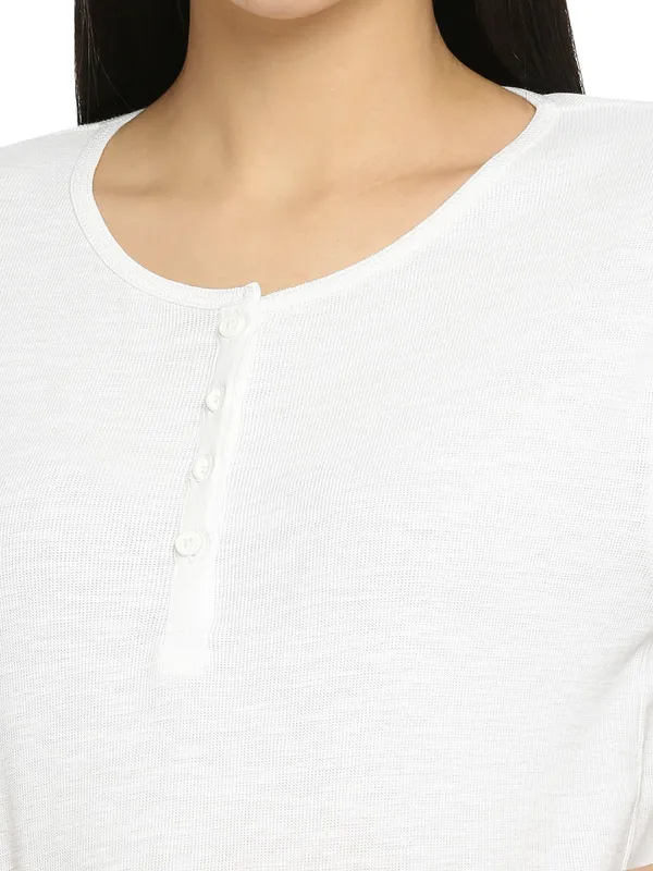 Being Human Easy Fit Women Crew Neck T-Shirts-White
