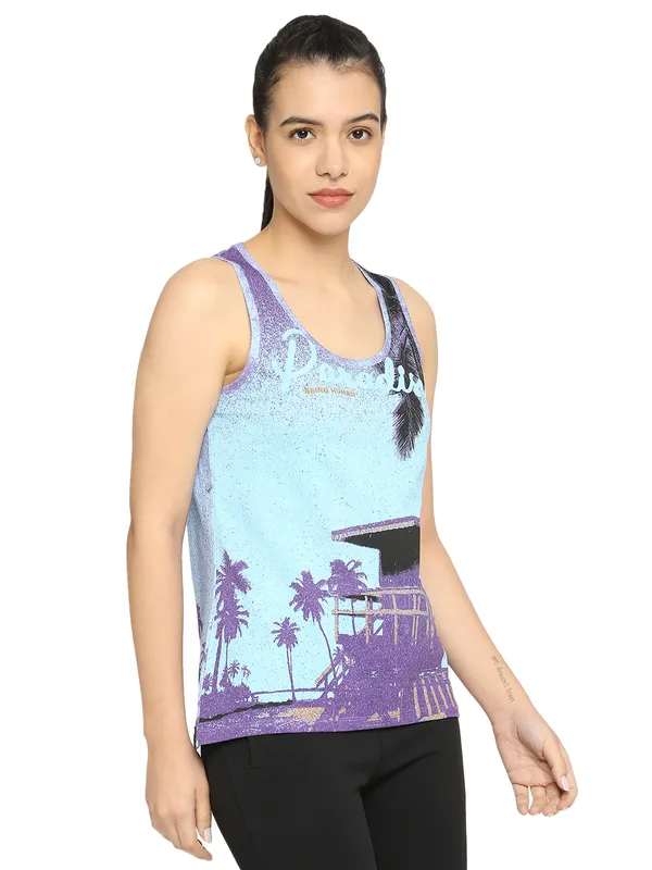 Being Human Semi Tank Fit Women Crew Neck T-Shirts-Skye