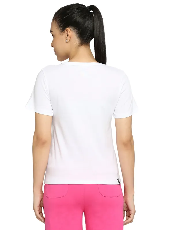 Being Human Clothing Women Easy Fit Crew Neck T-Shirts-White