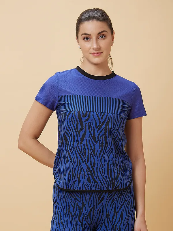Being Human Clothing Women Easy Fit Crew Neck T-Shirts Cobalt