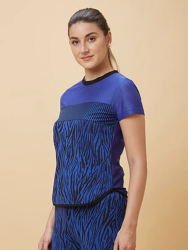 Being Human Clothing Women Easy Fit Crew Neck T-Shirts Cobalt