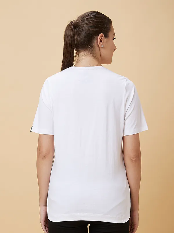 Being Human Women Boxy Fit Crew Neck T-Shirts White