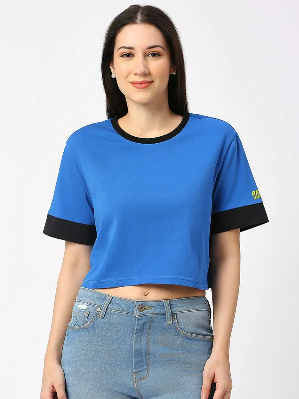 BEING HUMAN CREW NECK WOMENS DIRECTOIRE BLUE