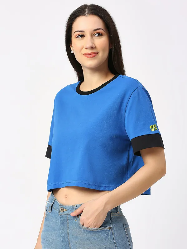 BEING HUMAN CREW NECK WOMENS DIRECTOIRE BLUE
