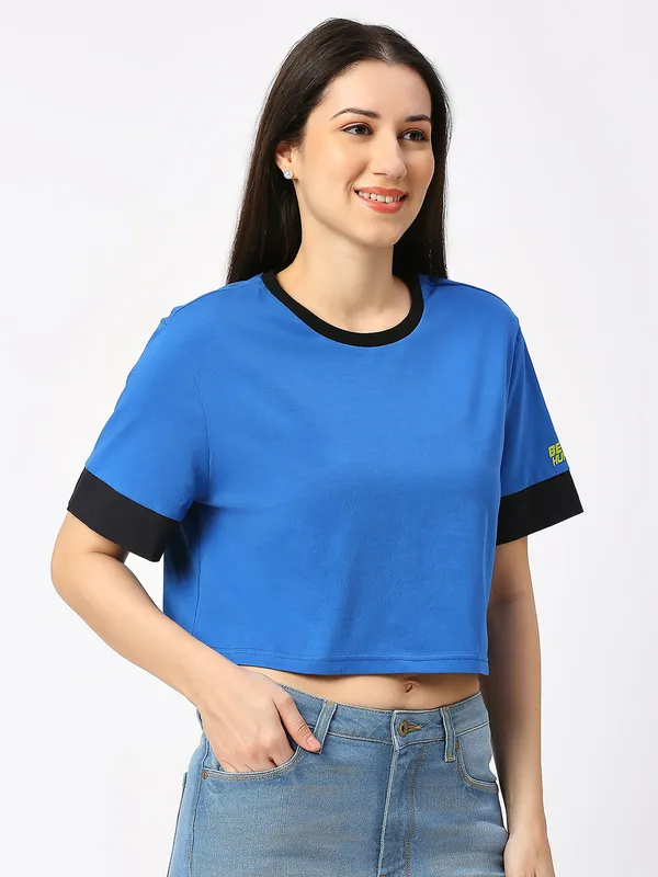 BEING HUMAN CREW NECK WOMENS DIRECTOIRE BLUE