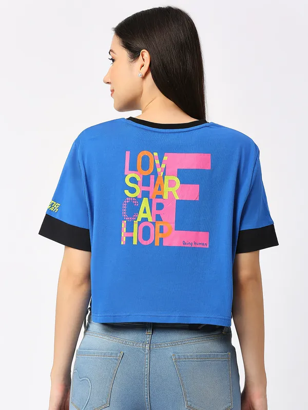 BEING HUMAN CREW NECK WOMENS DIRECTOIRE BLUE
