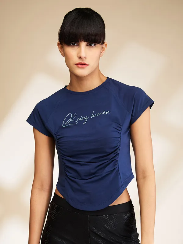 Being Human Clothing-Womens-Top-Crew Neck Dress Blue