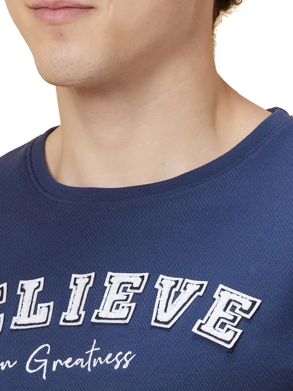 Being Human Men Over Size Fit Crew Neck-Navy