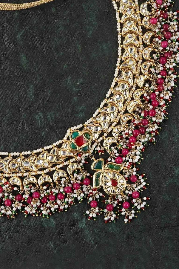 Red & Green Kundan Jadai Choker