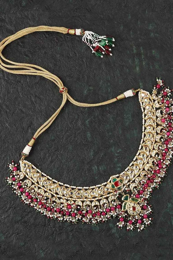 Red & Green Kundan Jadai Choker