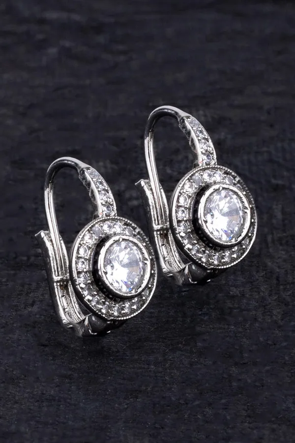 Concentric Shine Zirconia Earrings