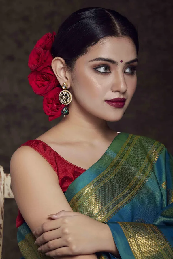 Black Meenakari Dangler Earrings