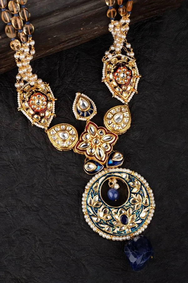 Exotic Blue Meenakari Long Necklace