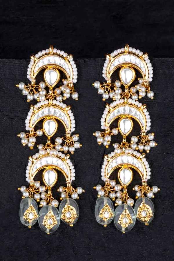 Barium Chand Kundan Earrings