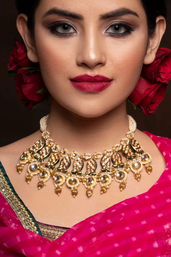Golden Ghungroos Pearls & Kundan Necklace