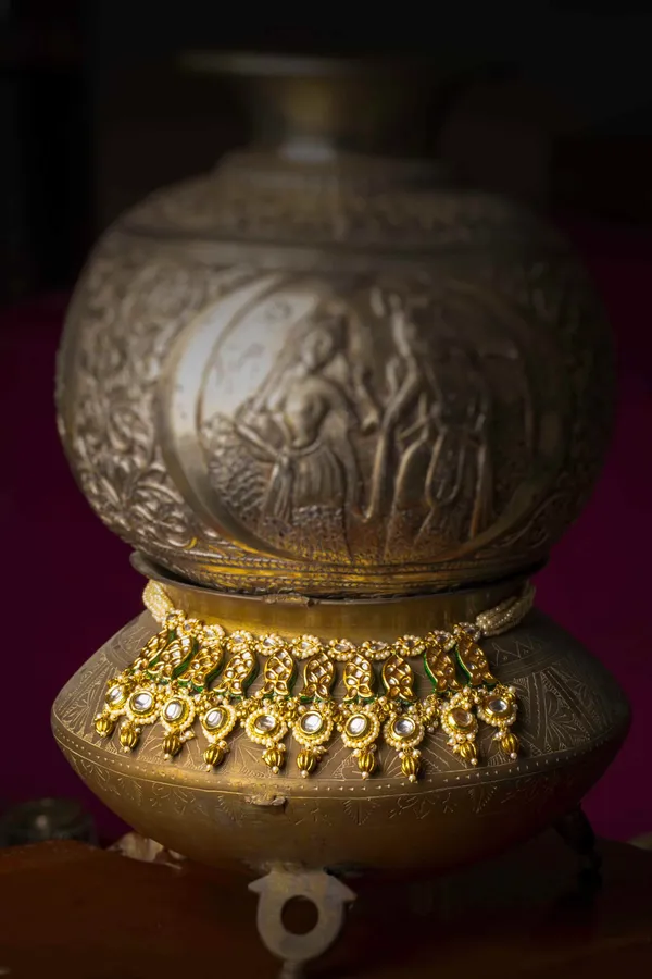 Golden Ghungroos Pearls & Kundan Necklace