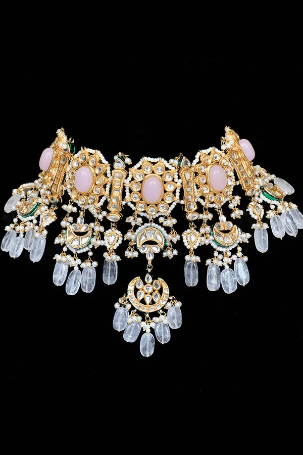 Rose Quartz Kundan Choker