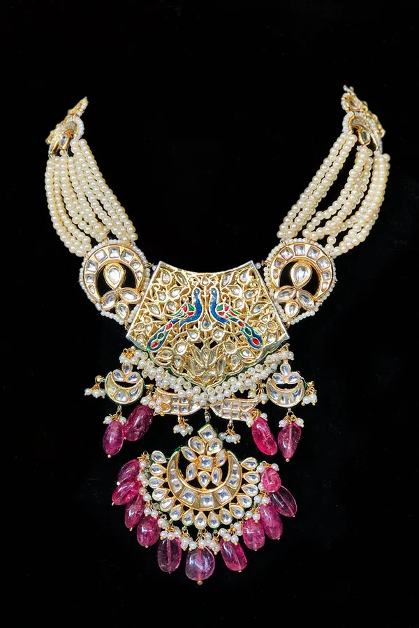 Tourmaline & Pearl Kundan Rani Haar Necklace