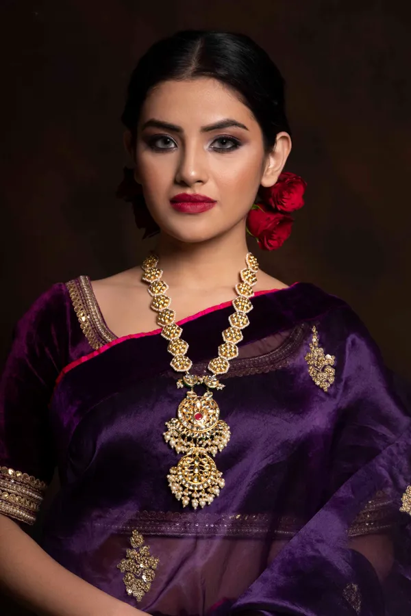 Kundan & Pearl Gold Toned Rani Haar Necklace