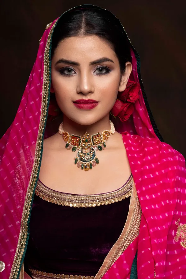 Multi Coloured Tourmaline Yellow Stones Kundan Choker