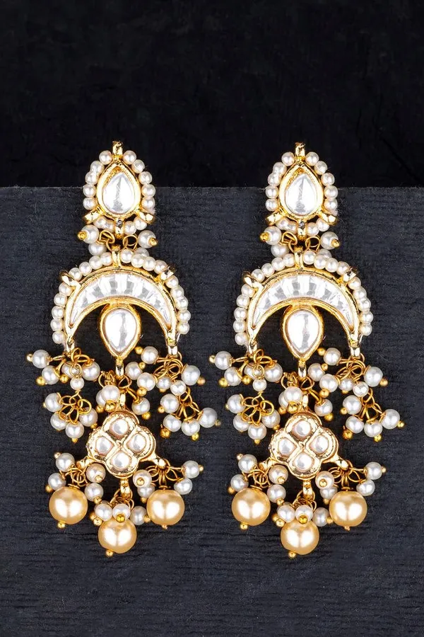 Pearls Chand Kundan Earrings