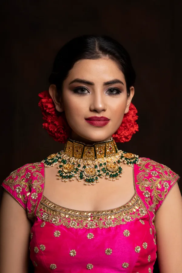 Red Emeralds Jodha Kundan Choker
