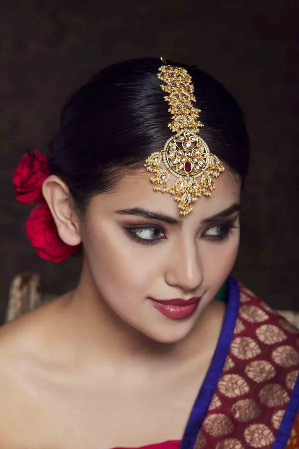 Pearl & Kundan Thick Biya Maang Tikka
