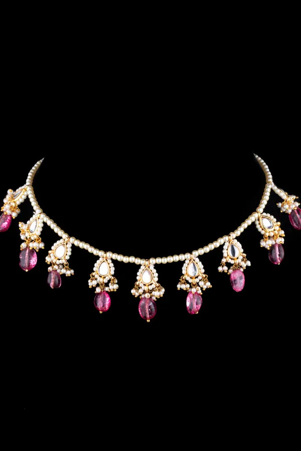 Tourmaline Biya Kundan Necklace