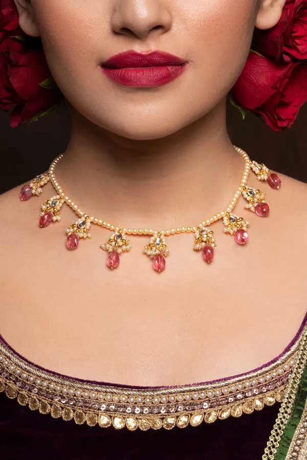 Tourmaline Biya Kundan Necklace