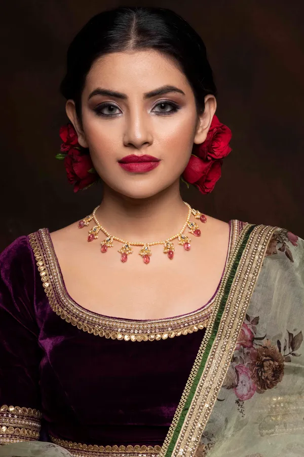 Tourmaline Biya Kundan Necklace