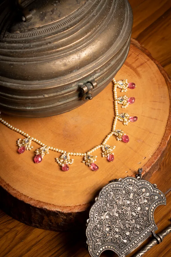 Tourmaline Biya Kundan Necklace