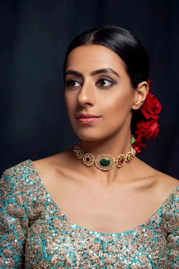 Paisley Emeralds Kundan Choker